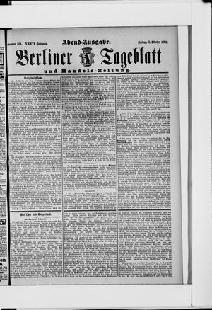 Berliner Tageblatt und Handels-Zeitung vom 07.10.1898