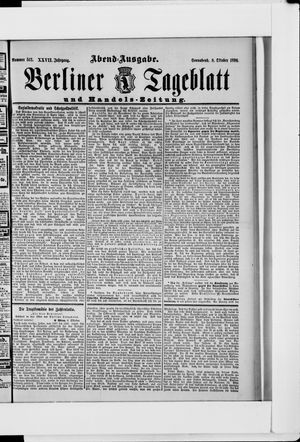 Berliner Tageblatt und Handels-Zeitung vom 08.10.1898