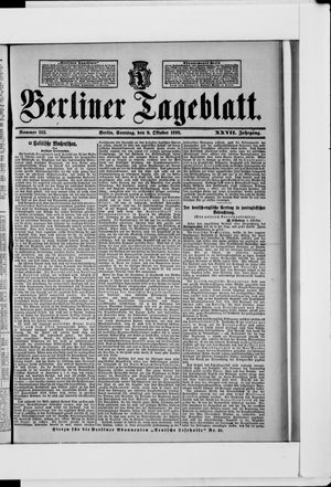Berliner Tageblatt und Handels-Zeitung vom 09.10.1898