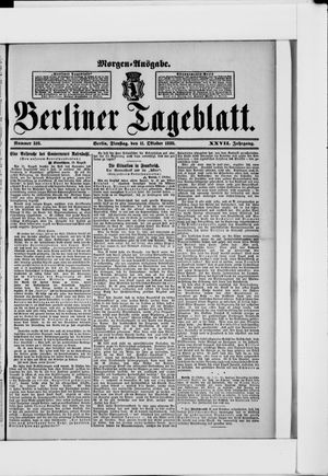 Berliner Tageblatt und Handels-Zeitung on Oct 11, 1898