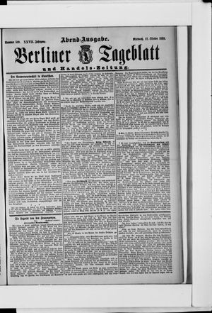 Berliner Tageblatt und Handels-Zeitung vom 12.10.1898