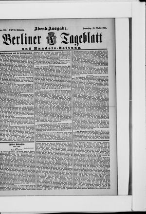 Berliner Tageblatt und Handels-Zeitung vom 13.10.1898