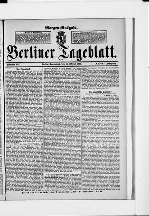 Berliner Tageblatt und Handels-Zeitung vom 15.10.1898