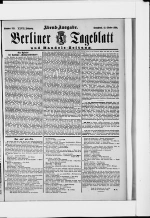 Berliner Tageblatt und Handels-Zeitung vom 15.10.1898