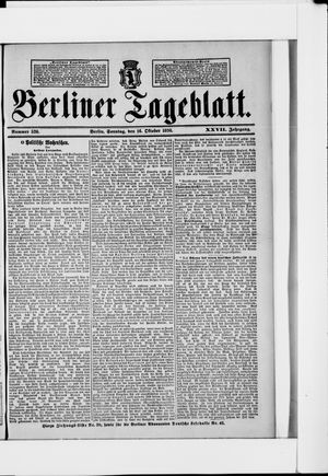 Berliner Tageblatt und Handels-Zeitung vom 16.10.1898