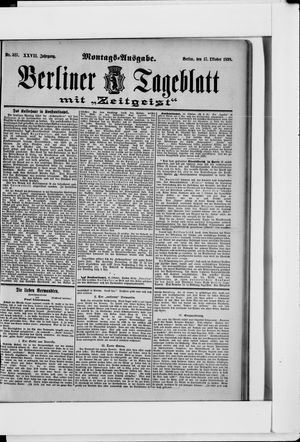 Berliner Tageblatt und Handels-Zeitung on Oct 17, 1898