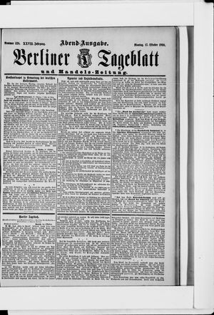 Berliner Tageblatt und Handels-Zeitung on Oct 17, 1898