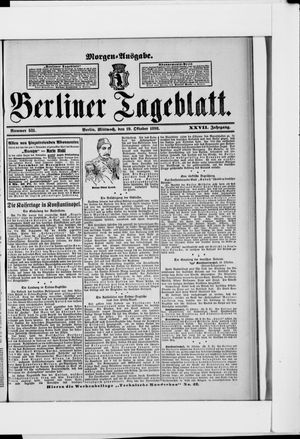 Berliner Tageblatt und Handels-Zeitung vom 19.10.1898