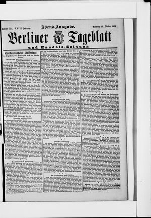 Berliner Tageblatt und Handels-Zeitung vom 19.10.1898