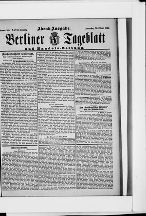 Berliner Tageblatt und Handels-Zeitung vom 20.10.1898