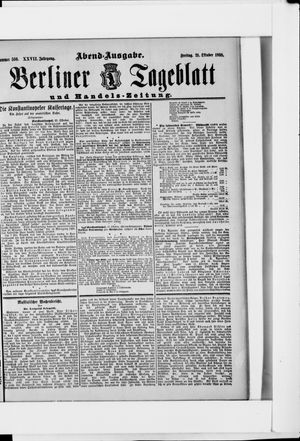 Berliner Tageblatt und Handels-Zeitung vom 21.10.1898