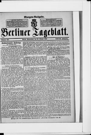 Berliner Tageblatt und Handels-Zeitung vom 22.10.1898