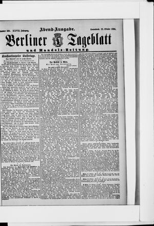 Berliner Tageblatt und Handels-Zeitung vom 22.10.1898