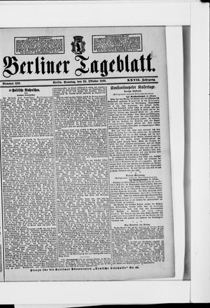 Berliner Tageblatt und Handels-Zeitung on Oct 23, 1898