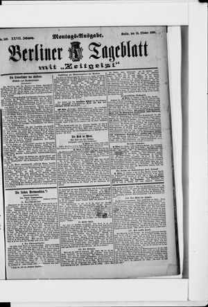 Berliner Tageblatt und Handels-Zeitung vom 24.10.1898