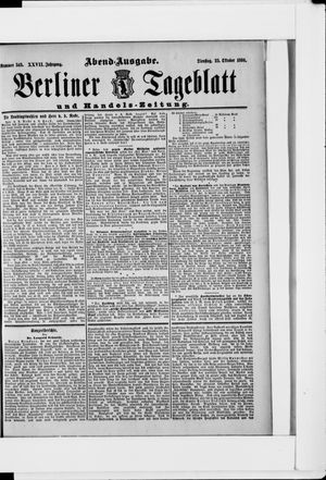 Berliner Tageblatt und Handels-Zeitung vom 25.10.1898