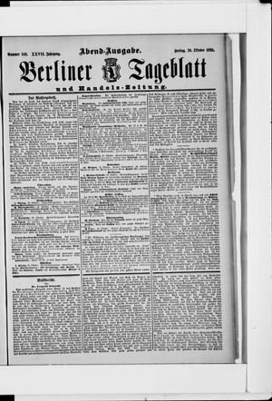 Berliner Tageblatt und Handels-Zeitung vom 28.10.1898