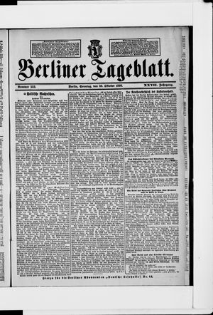 Berliner Tageblatt und Handels-Zeitung vom 30.10.1898