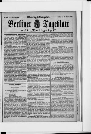 Berliner Tageblatt und Handels-Zeitung vom 31.10.1898