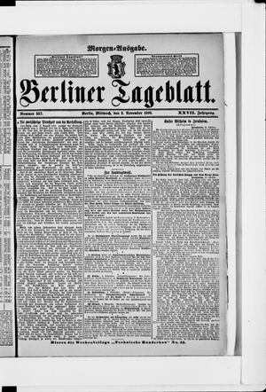 Berliner Tageblatt und Handels-Zeitung on Nov 2, 1898