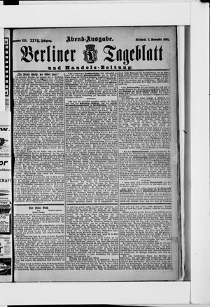 Berliner Tageblatt und Handels-Zeitung on Nov 2, 1898