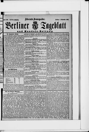 Berliner Tageblatt und Handels-Zeitung vom 04.11.1898