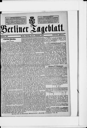 Berliner Tageblatt und Handels-Zeitung vom 06.11.1898