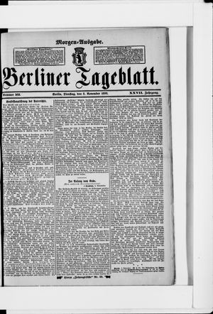 Berliner Tageblatt und Handels-Zeitung vom 08.11.1898