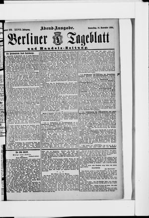 Berliner Tageblatt und Handels-Zeitung vom 10.11.1898