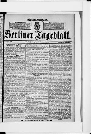 Berliner Tageblatt und Handels-Zeitung vom 11.11.1898