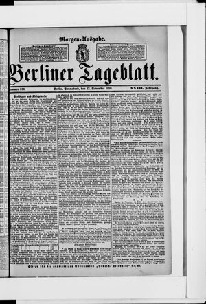 Berliner Tageblatt und Handels-Zeitung vom 12.11.1898