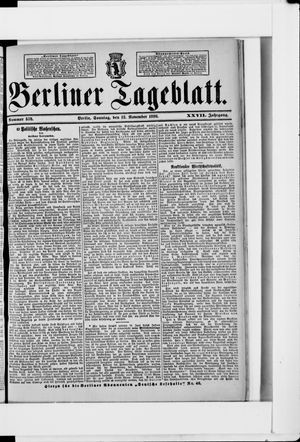 Berliner Tageblatt und Handels-Zeitung vom 13.11.1898