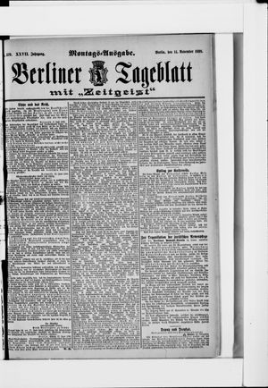 Berliner Tageblatt und Handels-Zeitung vom 14.11.1898