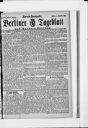 Berliner Tageblatt und Handels-Zeitung vom 14.11.1898