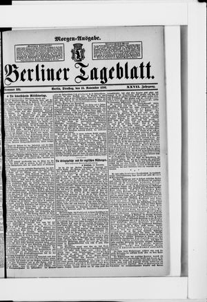 Berliner Tageblatt und Handels-Zeitung on Nov 15, 1898