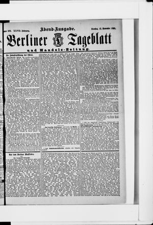 Berliner Tageblatt und Handels-Zeitung on Nov 15, 1898