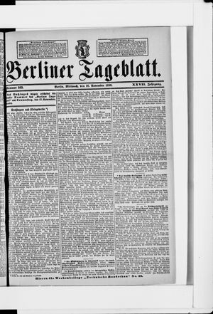 Berliner Tageblatt und Handels-Zeitung vom 16.11.1898