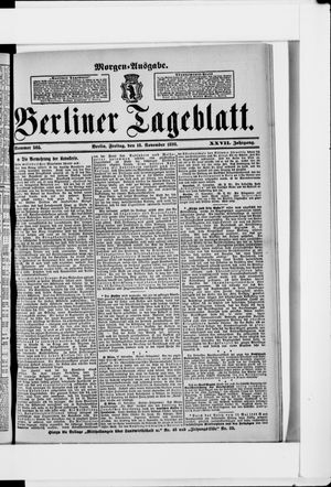 Berliner Tageblatt und Handels-Zeitung on Nov 18, 1898