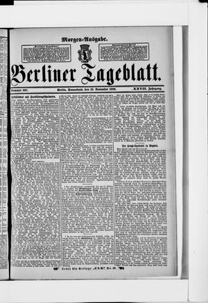 Berliner Tageblatt und Handels-Zeitung vom 19.11.1898