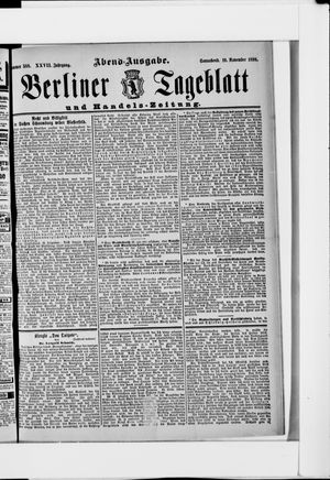 Berliner Tageblatt und Handels-Zeitung vom 19.11.1898