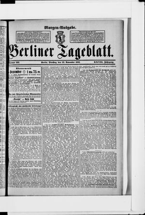 Berliner Tageblatt und Handels-Zeitung on Nov 22, 1898