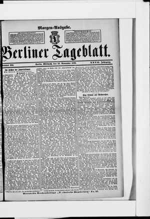Berliner Tageblatt und Handels-Zeitung vom 23.11.1898
