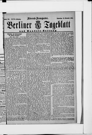 Berliner Tageblatt und Handels-Zeitung vom 24.11.1898