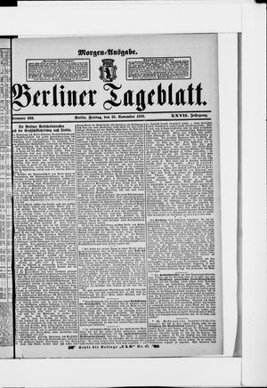 Berliner Tageblatt und Handels-Zeitung vom 25.11.1898