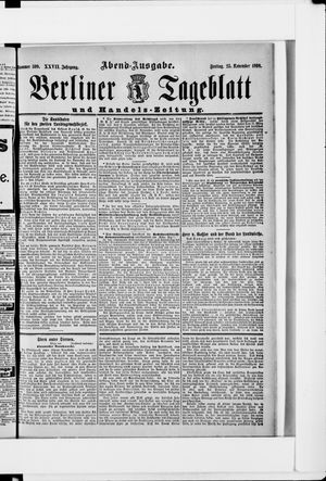 Berliner Tageblatt und Handels-Zeitung on Nov 25, 1898