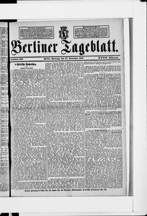 Berliner Tageblatt und Handels-Zeitung vom 27.11.1898