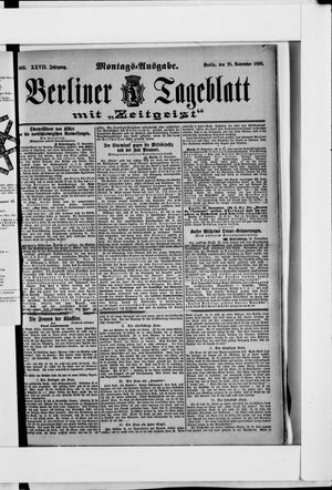 Berliner Tageblatt und Handels-Zeitung on Nov 28, 1898