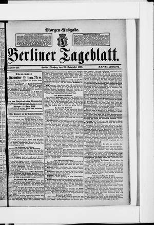 Berliner Tageblatt und Handels-Zeitung vom 29.11.1898