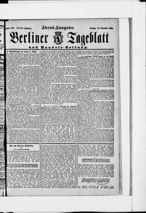 Berliner Tageblatt und Handels-Zeitung vom 29.11.1898