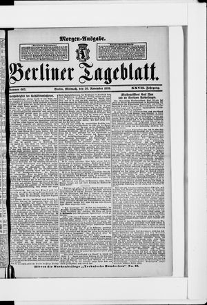 Berliner Tageblatt und Handels-Zeitung vom 30.11.1898